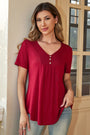 Women's Plus Size Short Sleeve V-Neck Tunic Tops Blouse