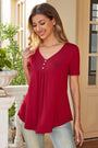 Women's Plus Size Short Sleeve V-Neck Tunic Tops Blouse
