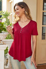 Women's Plus Size Short Sleeve V-Neck Tunic Tops Blouse
