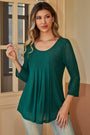 Womens Chiffon Blouse Crew Neck Short Sleeve Shirts
