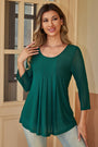 Womens Chiffon Blouse Crew Neck Short Sleeve Shirts