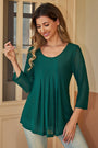 Womens Chiffon Blouse Crew Neck Short Sleeve Shirts