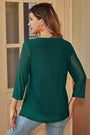 Womens Chiffon Blouse Crew Neck Short Sleeve Shirts