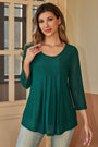 Womens Chiffon Blouse Crew Neck Short Sleeve Shirts