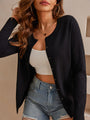 Women's Lightweight Button Down Cardigan Long Sleeve Casual Crew Neck Soft Knit Cardigans Sweater Tops
