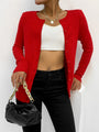Women's Lightweight Button Down Cardigan Long Sleeve Casual Crew Neck Soft Knit Cardigans Sweater Tops