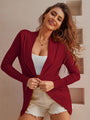 TINYA Women's Open Front Casual Long Sleeve Knit Cardigan, Classic Sweater with Pockets