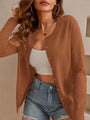 Women's Lightweight Button Down Cardigan Long Sleeve Casual Crew Neck Soft Knit Cardigans Sweater Tops