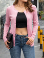 Women's Lightweight Button Down Cardigan Long Sleeve Casual Crew Neck Soft Knit Cardigans Sweater Tops