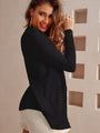 TINYA Women's Open Front Casual Long Sleeve Knit Cardigan, Classic Sweater with Pockets