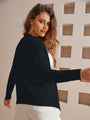 Women's Lightweight Button Collar Open Front Long Sleeve Casual V-Neck Soft Knit Cardigan Sweater Top