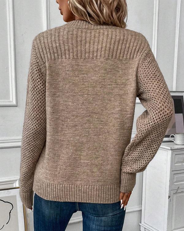 Long Sleeve Ribbed Knit Long Sleeve Pullover Sweaters