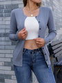 Women's Lightweight Button Down Cardigan Long Sleeve Casual Crew Neck Soft Knit Cardigans Sweater Tops