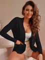 TINYA Women's Open Front Casual Long Sleeve Knit Cardigan, Classic Sweater with Pockets