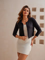 TINYA Women's Solid Cropped 3/4 Sleeve Open Front Cardigan Sweater - Lightweight Knit Layering Top for Spring/Summer/Autumn, S-XL