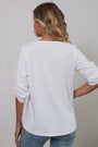 Women's Solid Plus Size 3/4 Sleeve V-Neck Tunic Tops Blouse