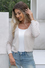 Women's Long Sleeve Textured Open Front Knit Cardigan
