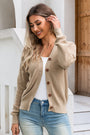Solid Color V-Neck Pullover Woolen Knit Loose Casual Long Sleeve Cardigan