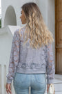 Women's Floral Jacquard Zip Up Bomber Jacket
