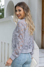 Women's Floral Jacquard Zip Up Bomber Jacket