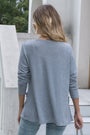Women's Solid Long Sleeve Open Front Cardigan with Pockets