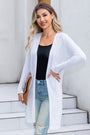 Solid Color Front Open Long Sleeve Cardigan