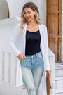 Solid Color Front Open Long Sleeve Cardigan