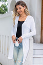Solid Color Front Open Long Sleeve Cardigan