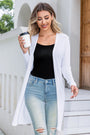 Solid Color Front Open Long Sleeve Cardigan